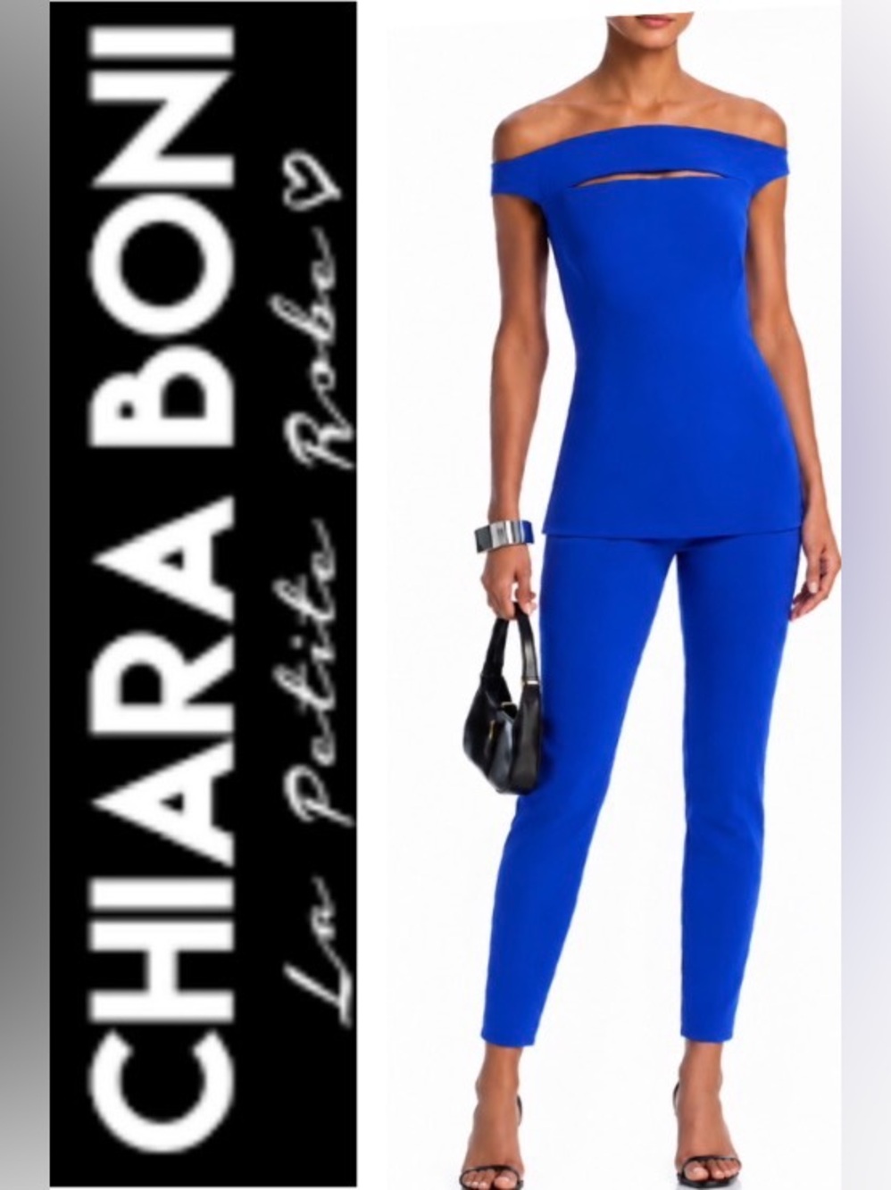 Chiara Boni La Petite Robe Rebecca Blue 2-Piece Top & Pants Set EU 40 US 4 NWT